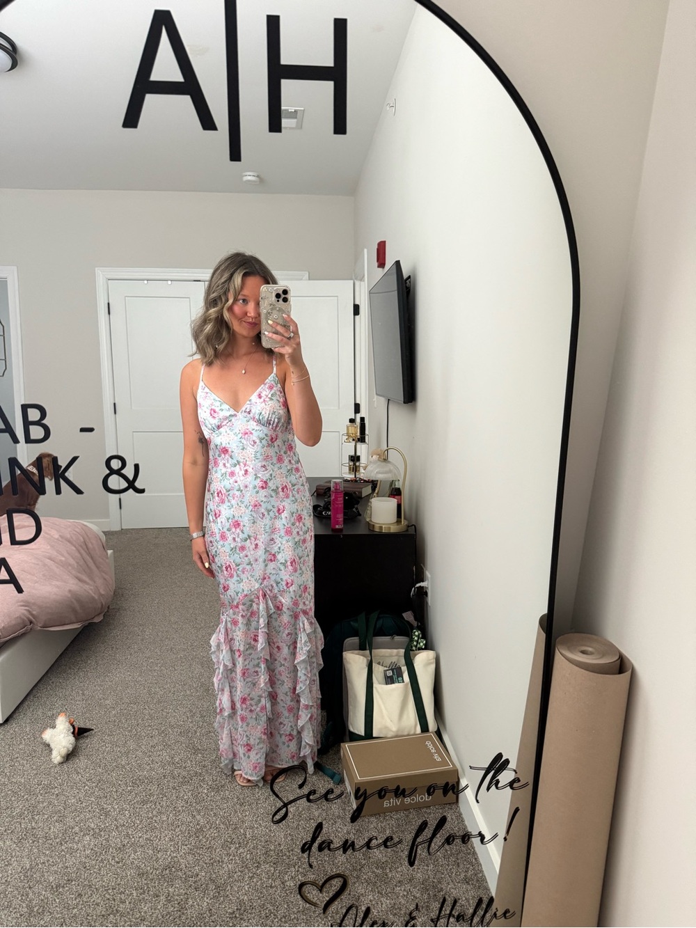 wild fable Pink and White Floral Maxi Slip Dress